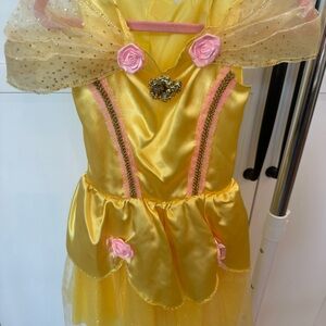 Disney Yellow Princess Belle Dress with Pink Rose Accents